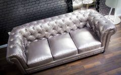 Silver Tufted Sofas