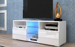 White Gloss Tv Stand with Drawers