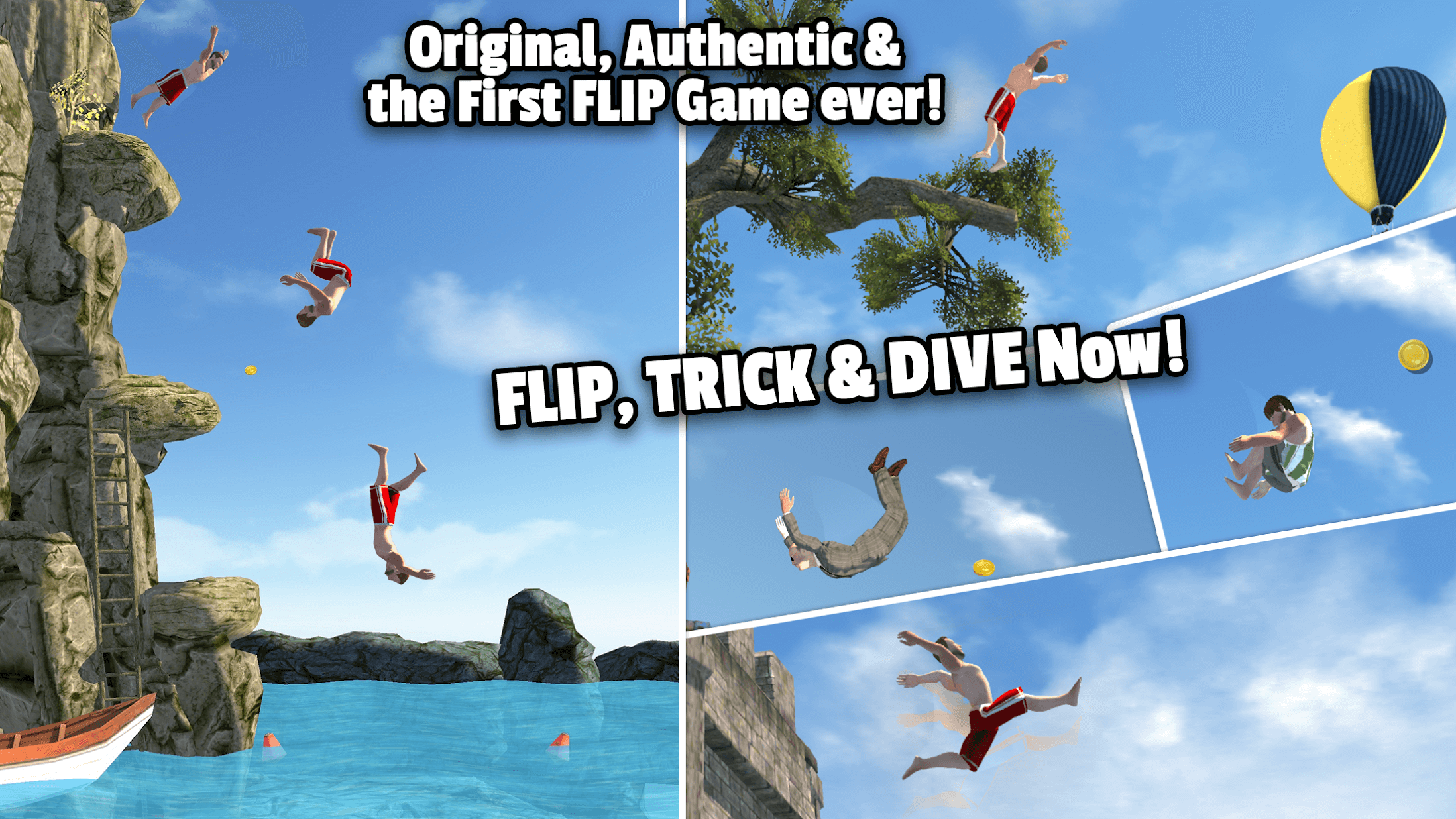 flip trick and dive