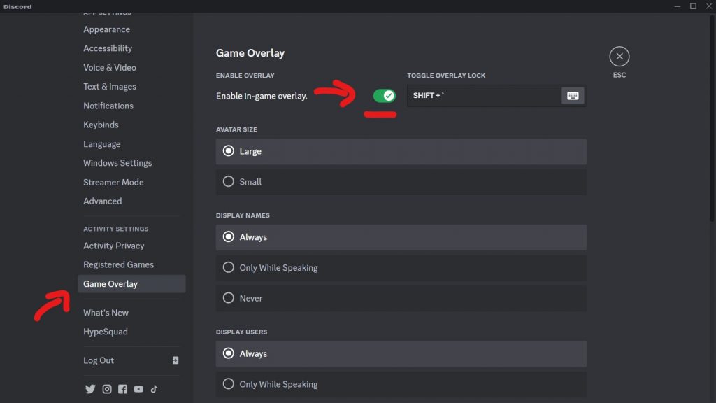 Disable Discord overlay to fix Apex Legends crashes