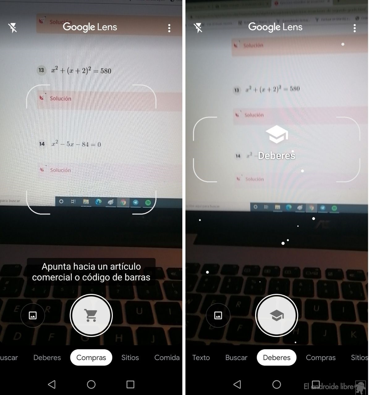 google lens solve homework