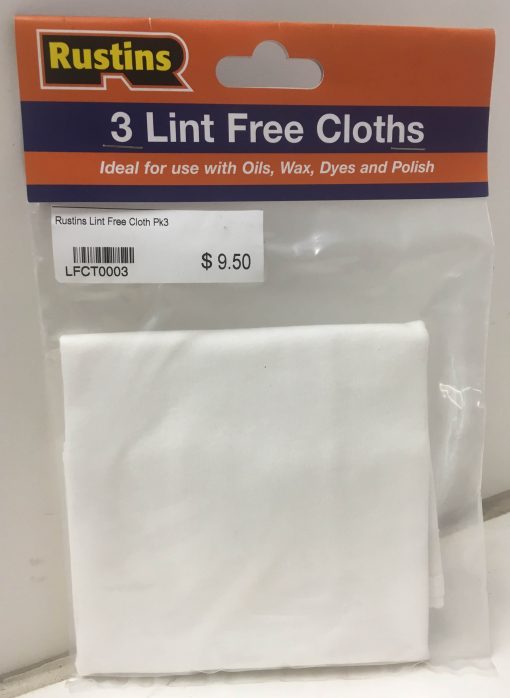 3 x 300mm square Rustins Lint Free Cloths 