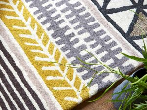 2 yellow grey raita taupe detail rug by scion