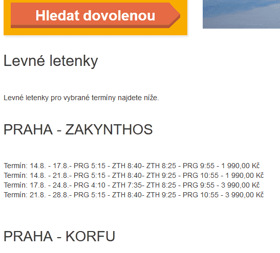 Letenky na Zakynthos