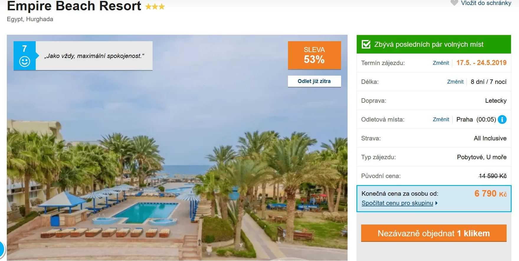 Zájezd Egypt (hotel Empire Beach Resort)