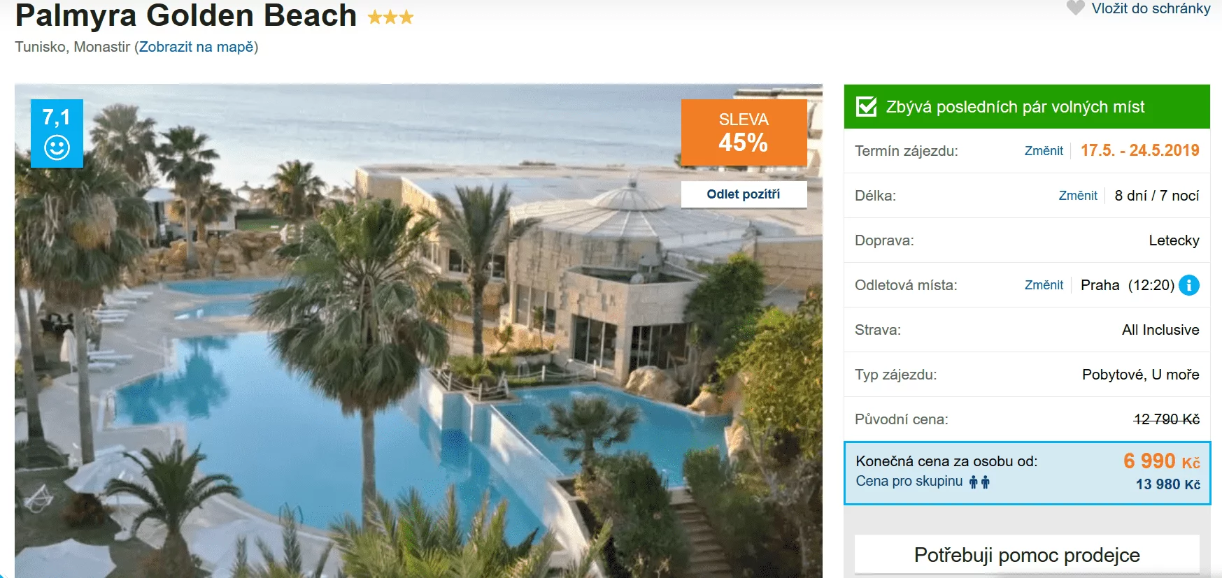 Zájezd Tunisko (hotel Palmyra Golden Beach)