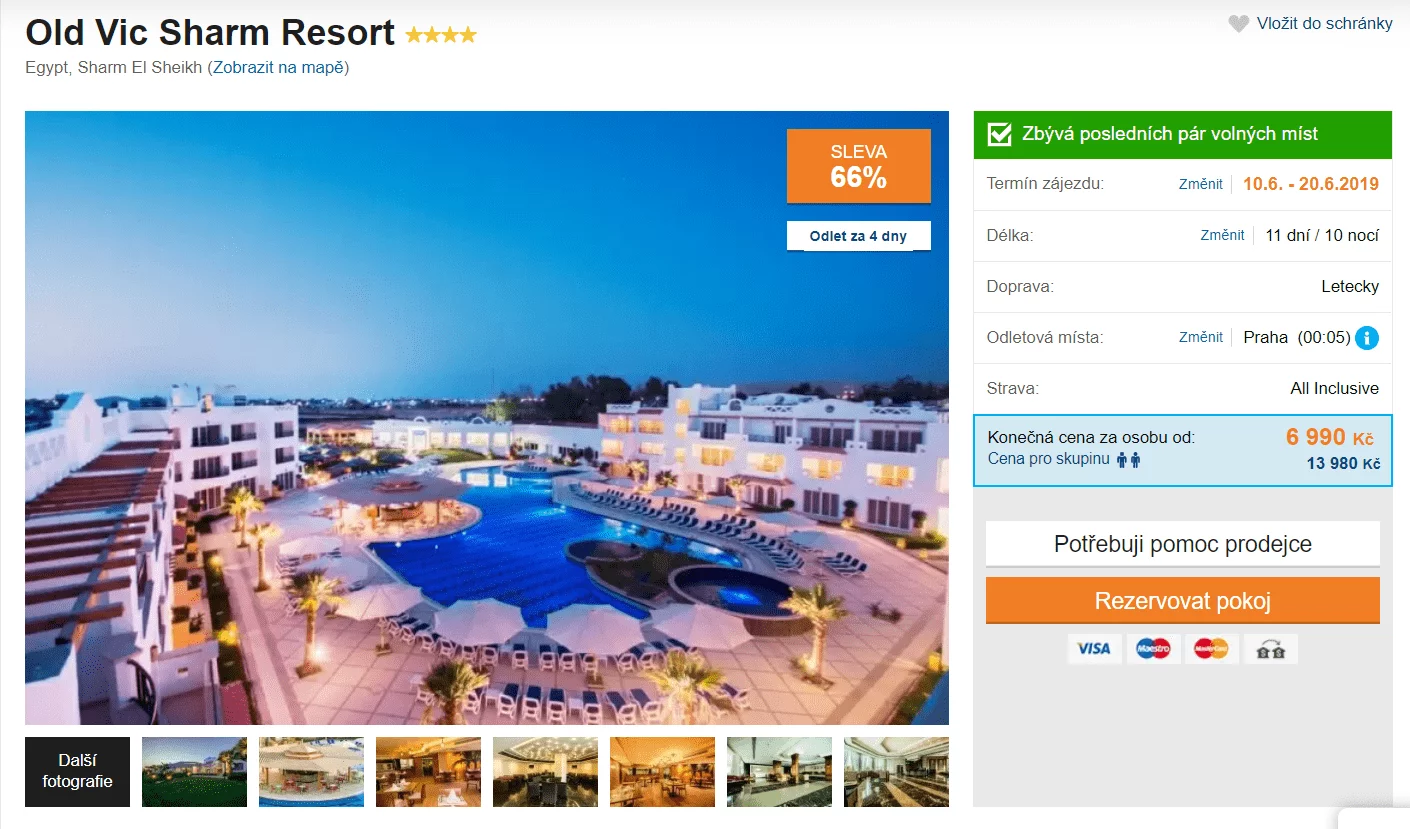 Zájezd do Egypta (hotel Old Vic Sharm Resort)