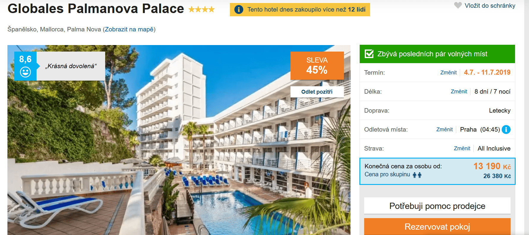 Zájezd Mallorca (hotel Globales Palmanova Palace)