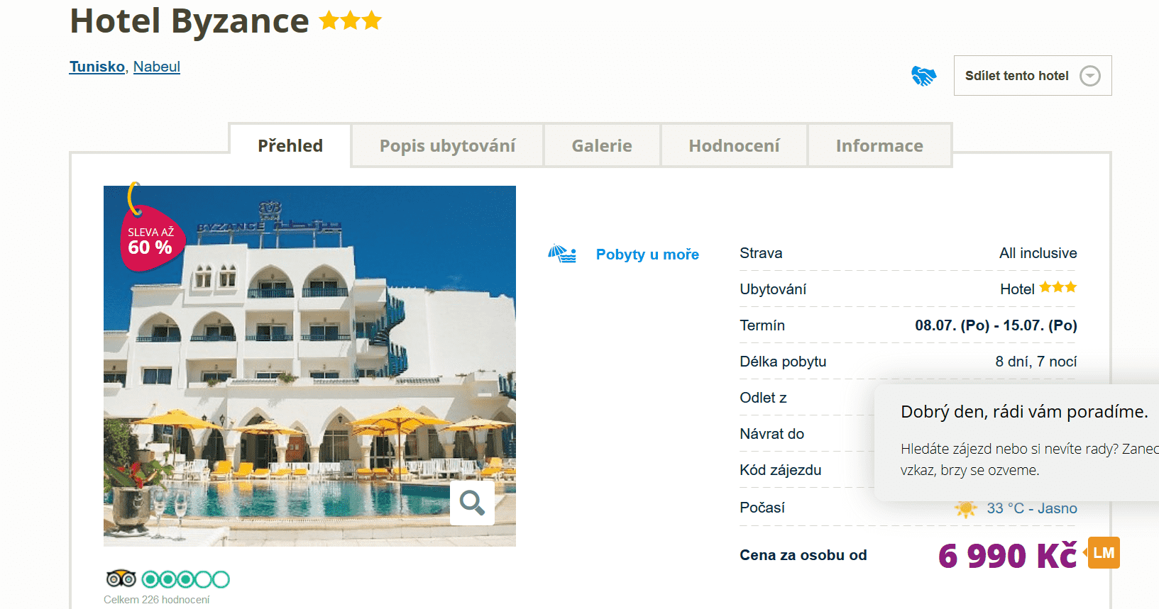 Zájezd Tunisko (hotel Byzance)