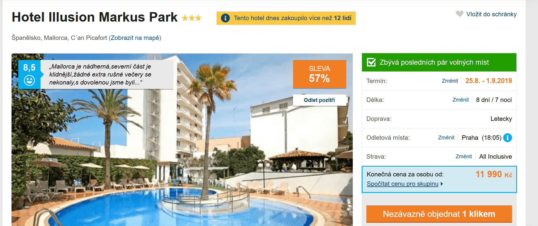 Zájezd Mallorca (hotel Illusion Markus Park)