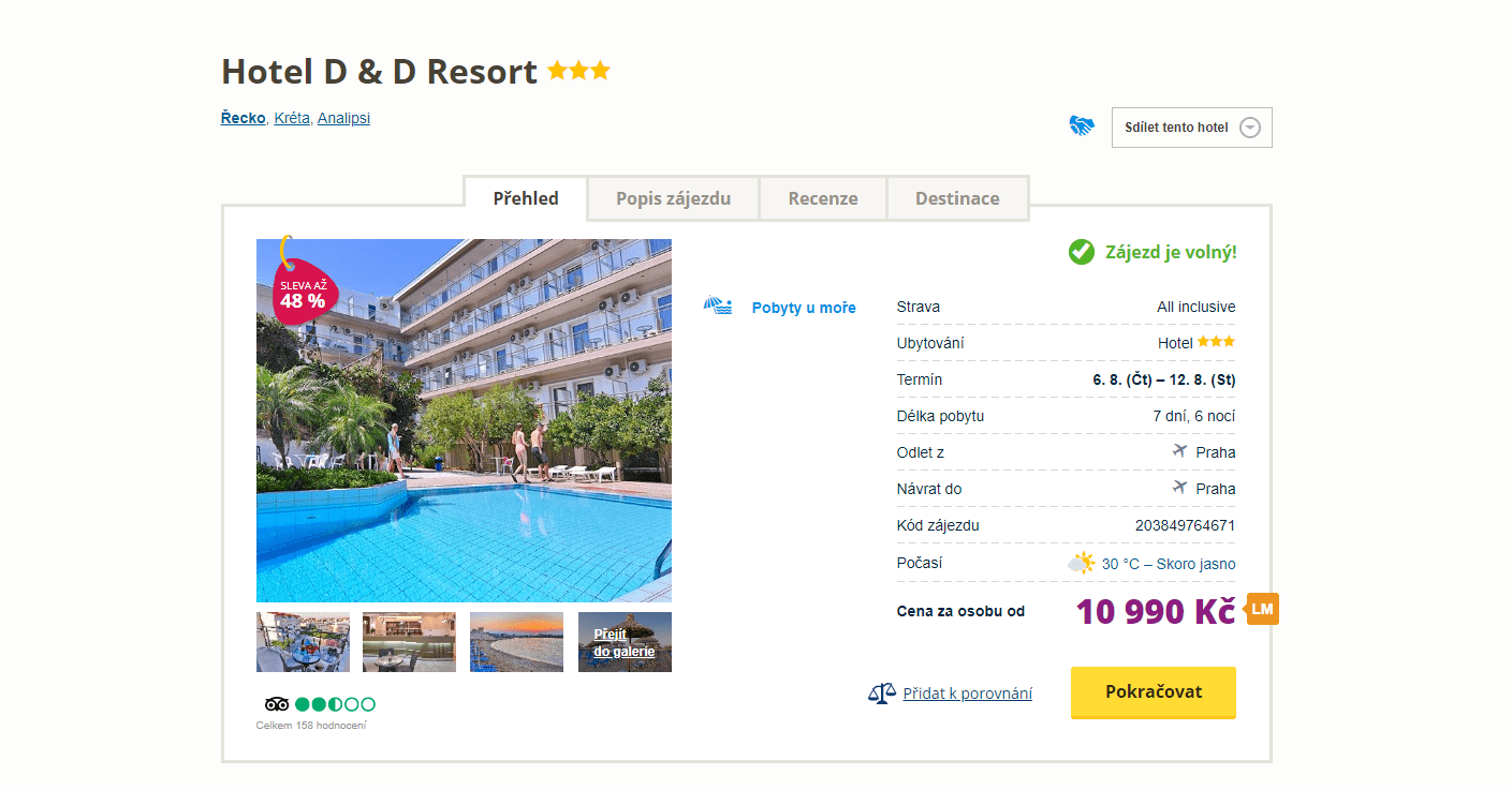 Zájezd na Krétu (hotel D&D Resort)