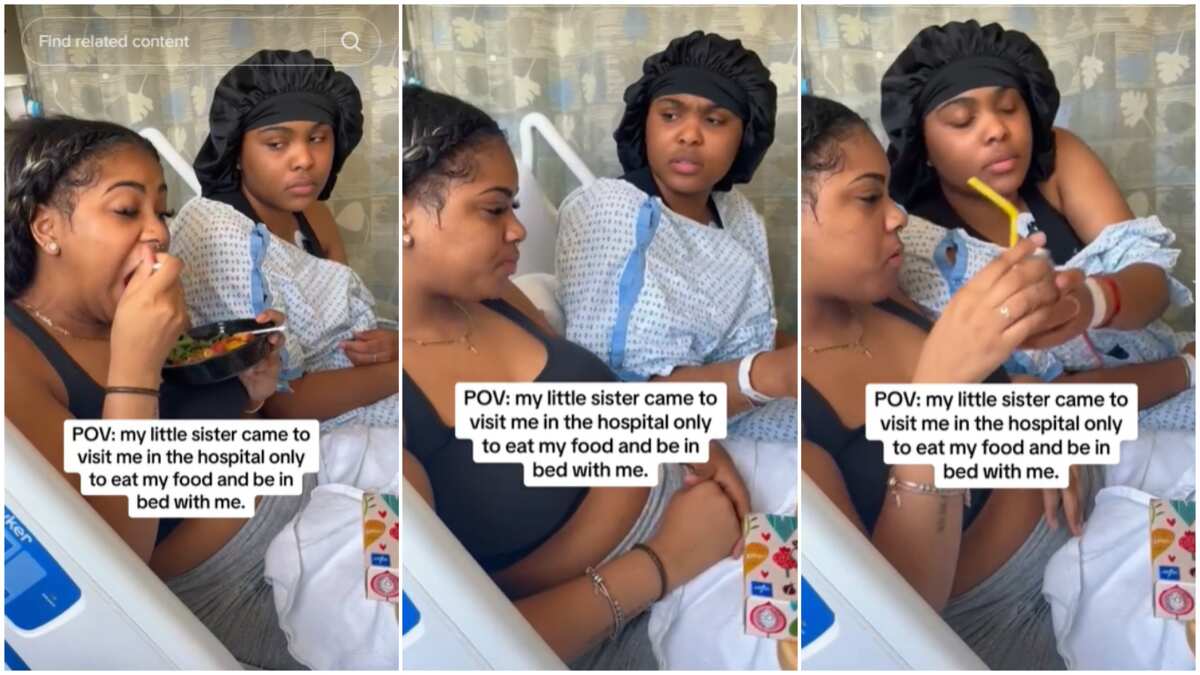 I Am That Sibling: Young Lady Surprises Sick Sister, Eats Her Food, Sips  Drink in Viral Video -