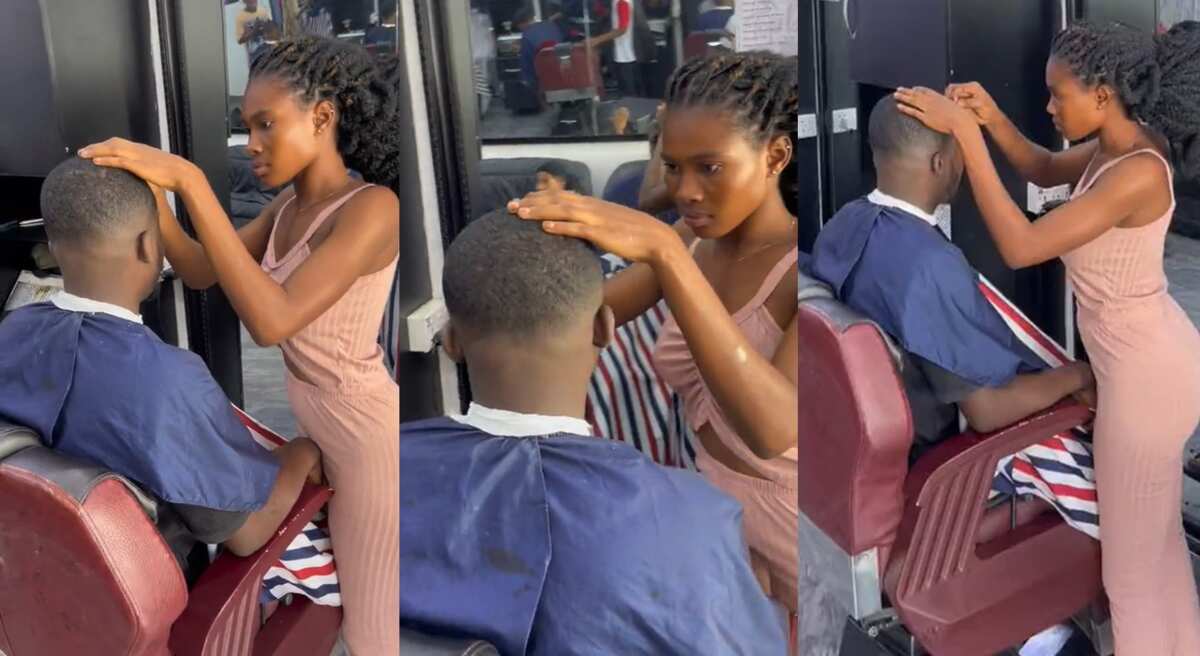 Creative Female Barber Blessed With Beauty Gives Man Perfect Haircut in Her  Shop, Video Emerges on T - ZinBlog