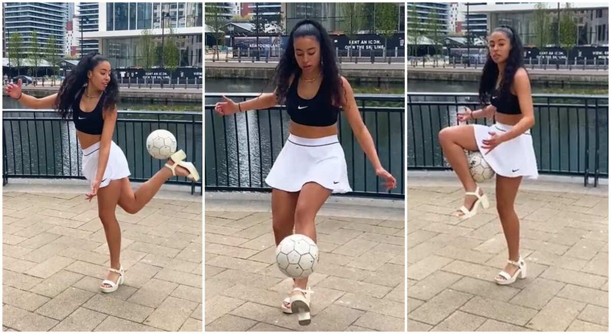 Pretty Lady in Short Skirt Plays Football While Wearing Heels, Hot Video  Goes Viral and Stirs Mixed - ZinBlog