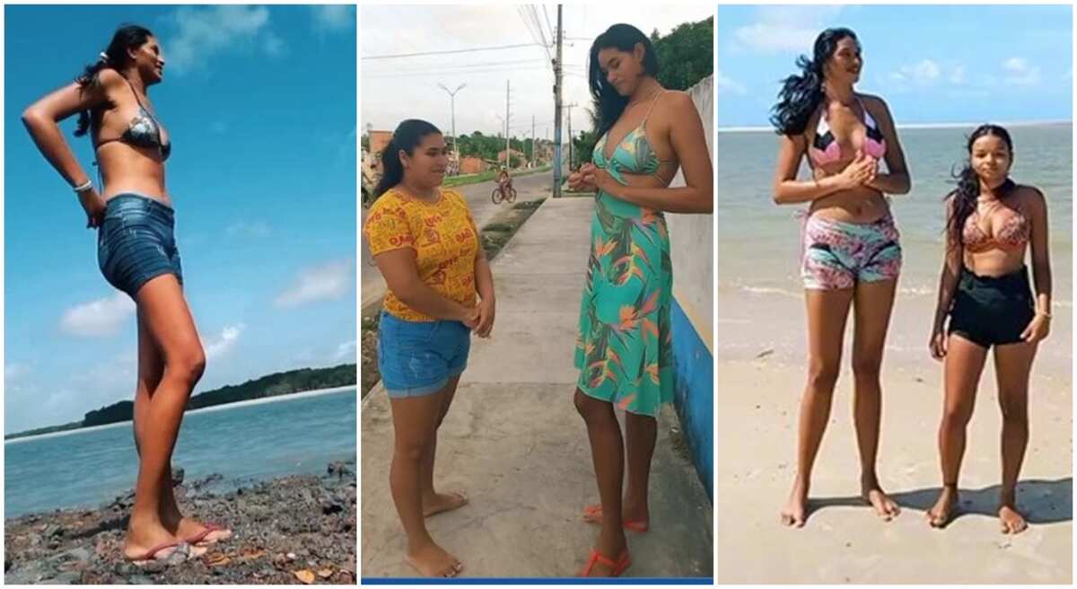 "She is Unique": People Struggle to Snap Photos with Very Tall  Lady, Video of Her Impressive Height -