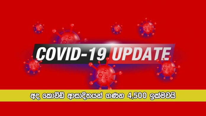 Covid New Cases in Sri Lanka Today - අද කොවිඩ් ආසාදිතයන් ගණන 4,500 ඉක්මවයි