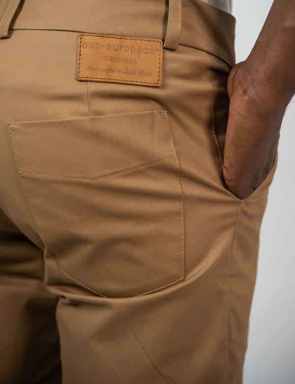 Male Cotton Skinny - Khaki - Side back detail