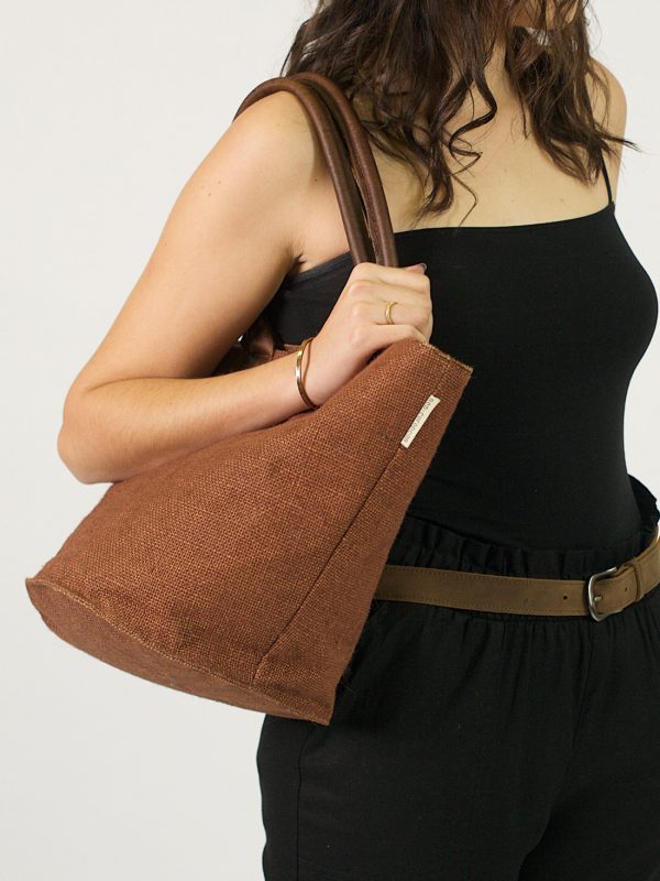 Basket Handbag - Chocolate & Dark Brown - Detail 1