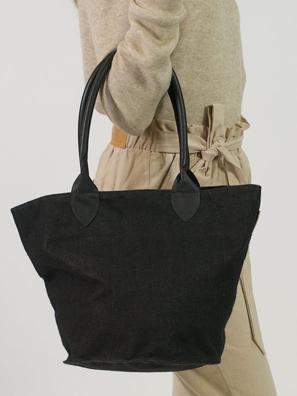 Basket Handbag - New Black & Black - Front 1