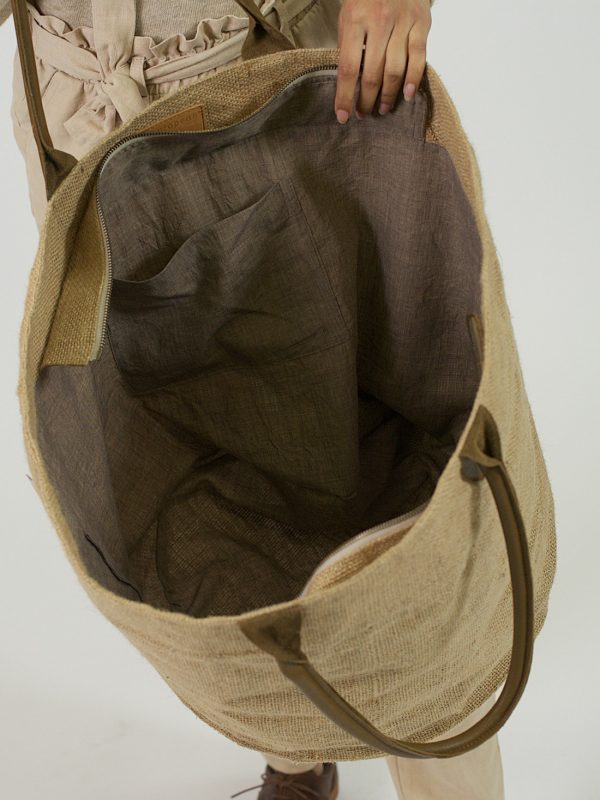 Basket Handbag - Sand & Coffee - Detail 2