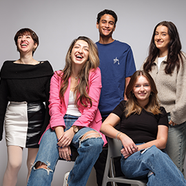 group of students laughing