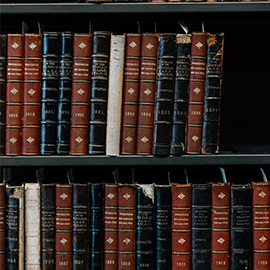 a book shelf filled with books