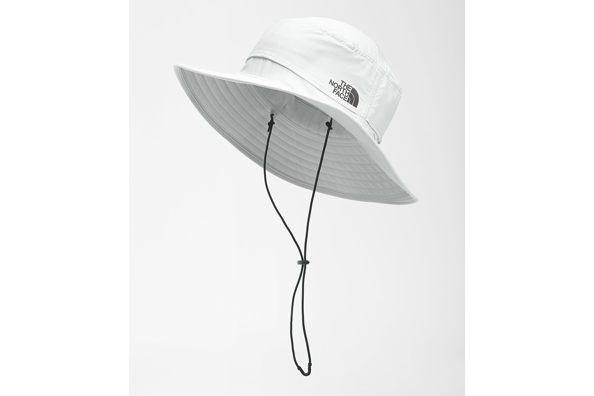 White bucket hat with drawstring 