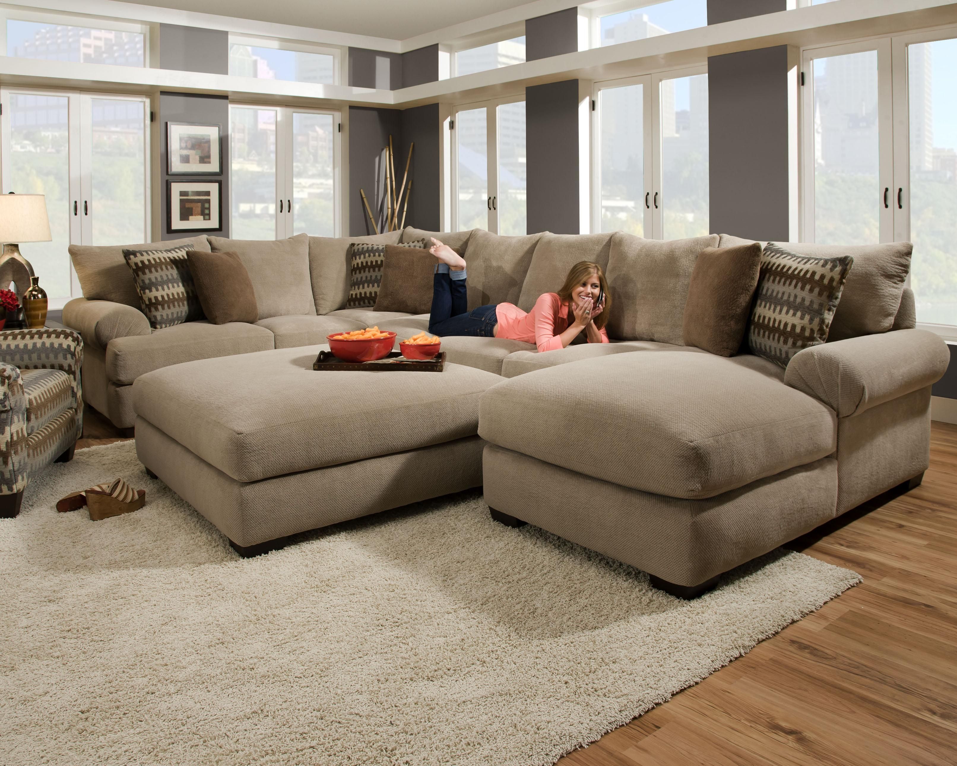 Featured Photo of Large Microfiber Sectional
