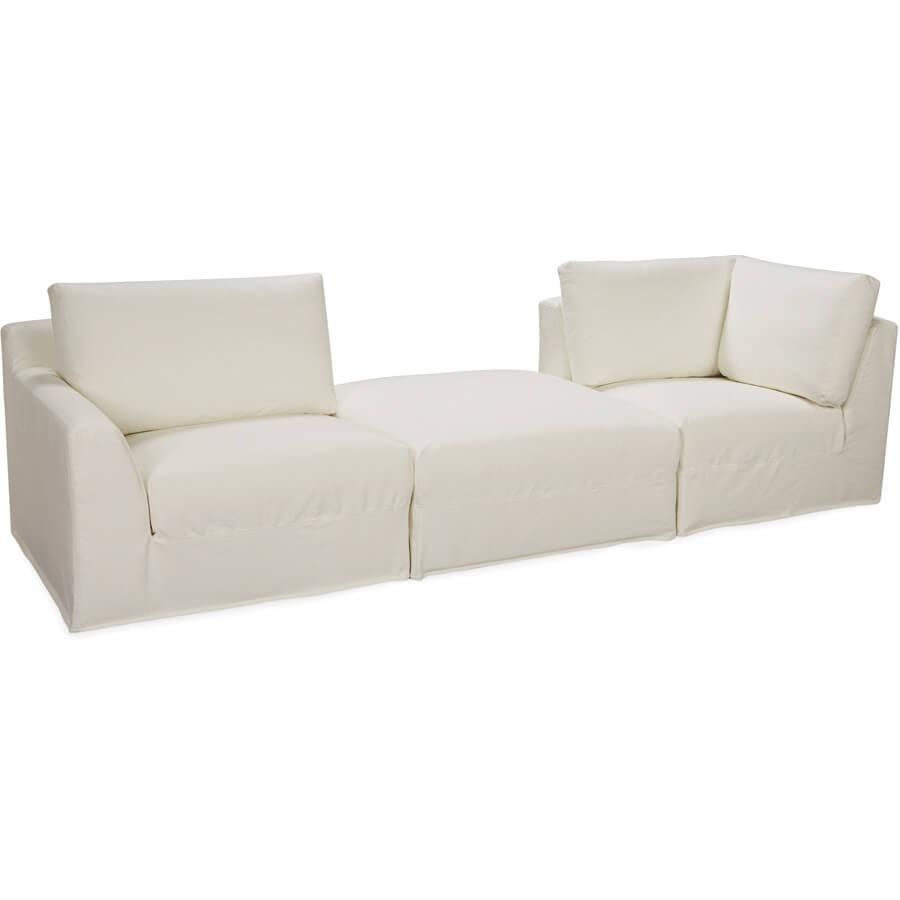 Lee Bermuda 3 Pc Sectional: Square Modular Outdoor Slipcovered For Lee Industries Sectional Sofa (Photo 11 of 20)