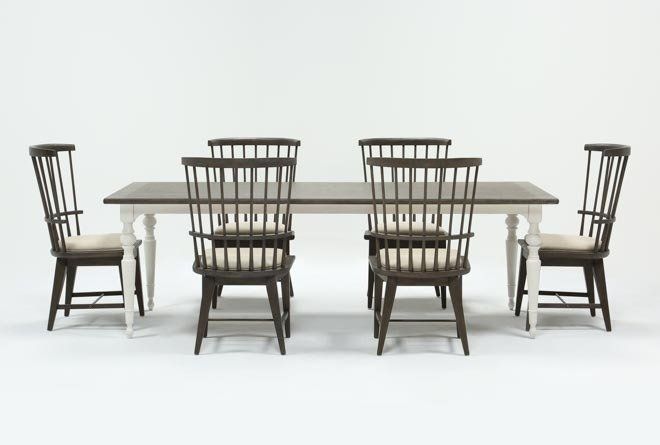 Featured Photo of Candice Ii 7 Piece Extension Rectangular Dining Sets With Uph Side Chairs
