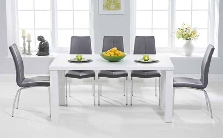 Featured Photo of White Gloss Dining Room Tables