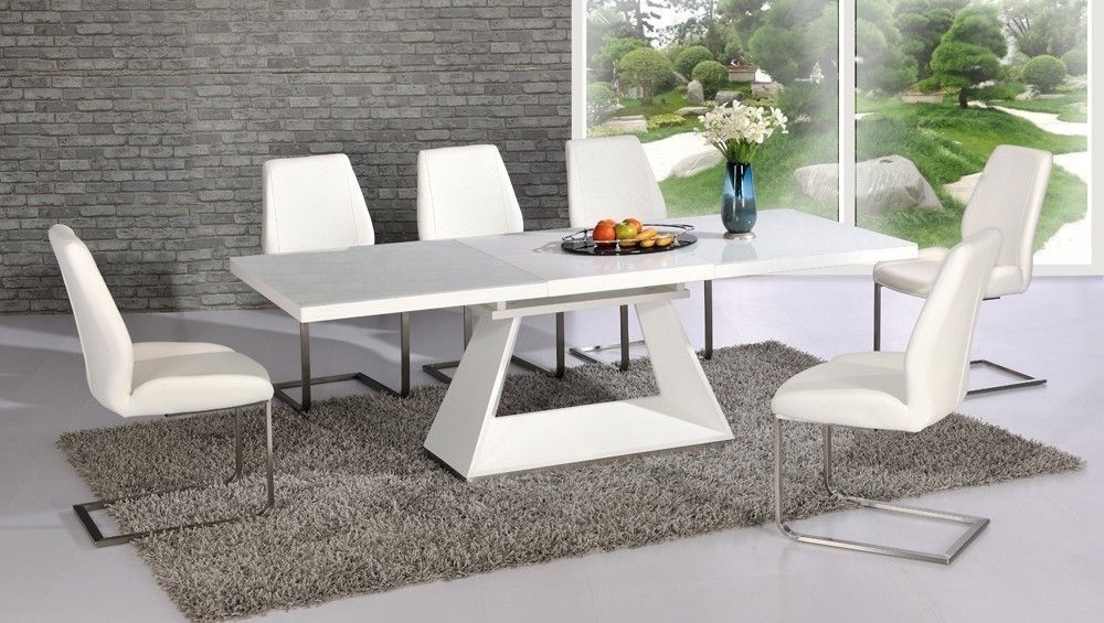 Featured Photo of White Gloss And Glass Dining Tables