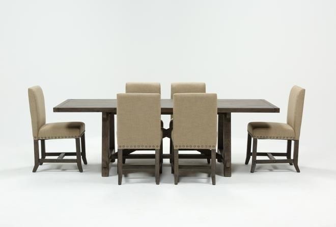 Featured Photo of Jaxon Grey 7 Piece Rectangle Extension Dining Sets With Uph Chairs