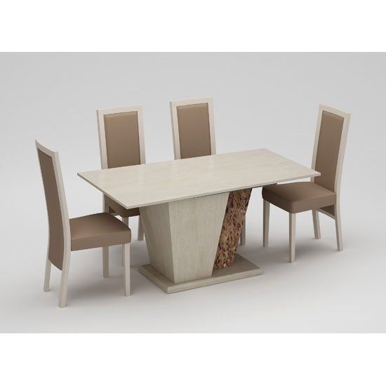 Featured Photo of Marble Effect Dining Tables And Chairs