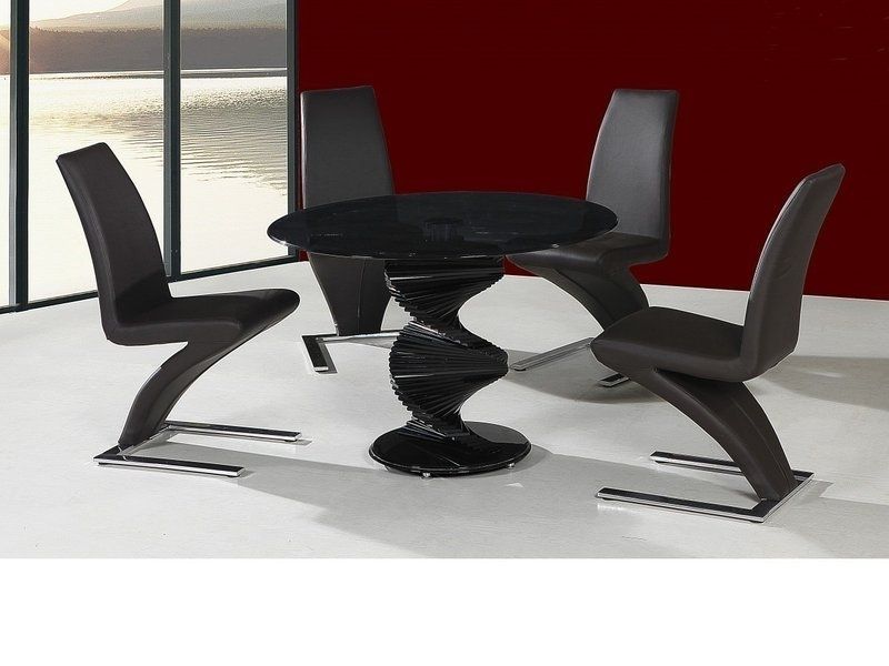 Featured Photo of Black Glass Dining Tables And 4 Chairs