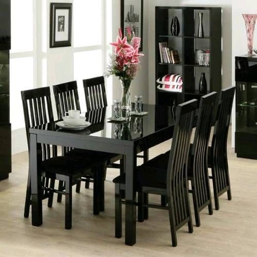 Featured Photo of Black Gloss Dining Tables And Chairs