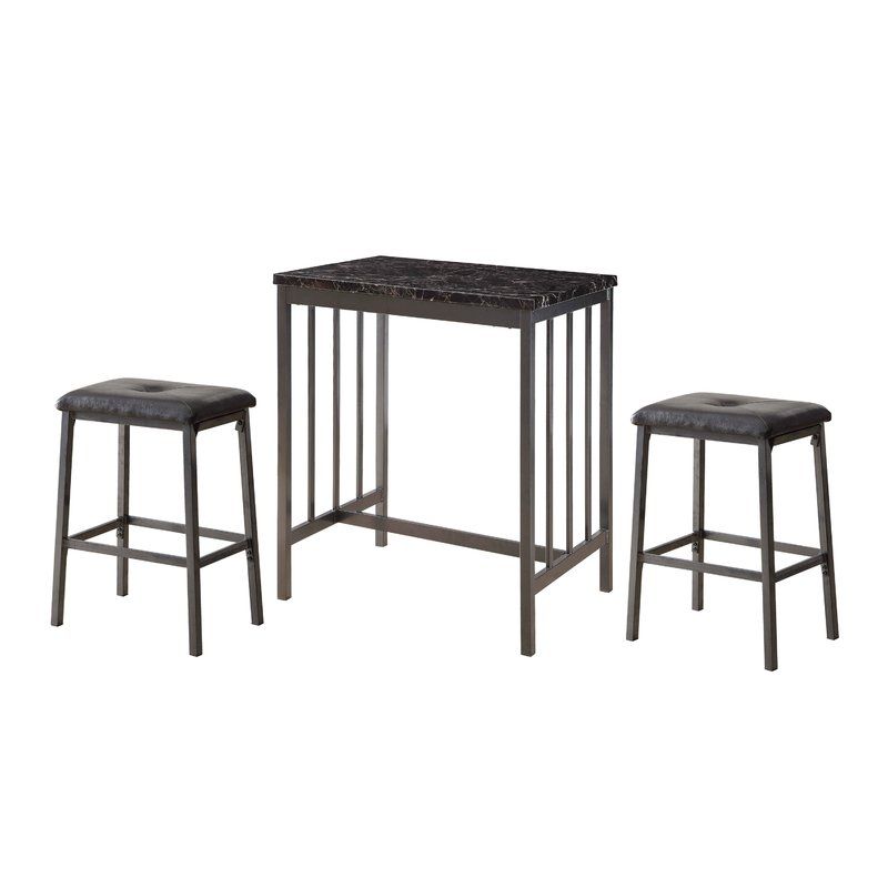 Featured Photo of Mizpah 3 Piece Counter Height Dining Sets