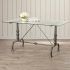 Ina Pewter 60 Inch Counter Tables With Frosted Glass