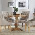 Round Oak Dining Tables and Chairs