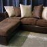 Leather and Suede Sectional