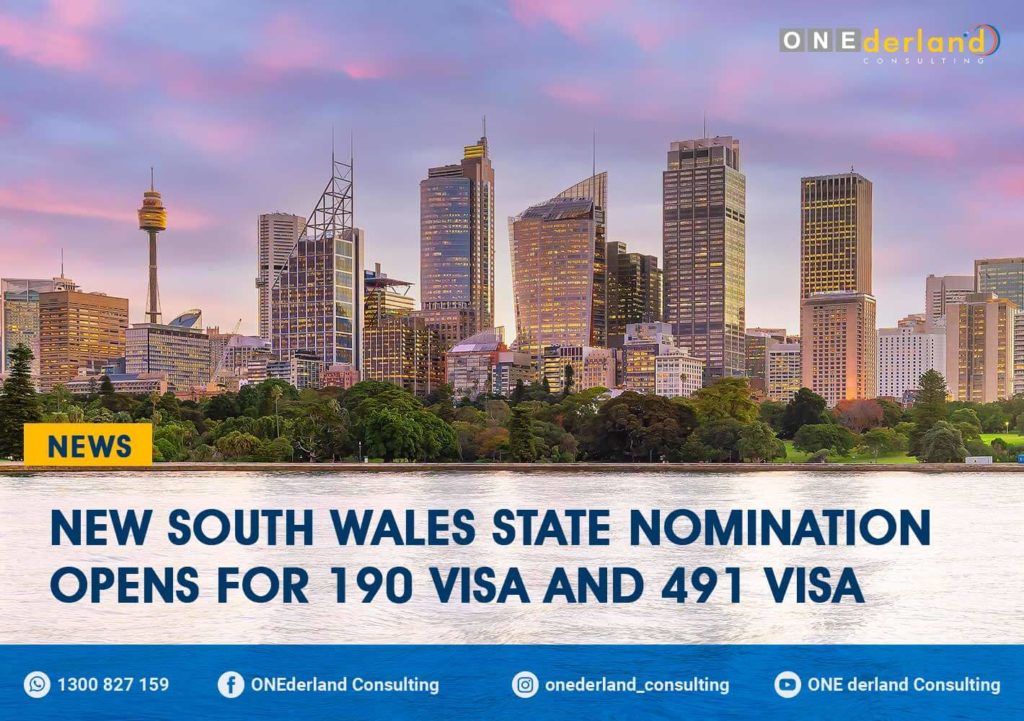 NSW State Nomination Opens for 190 visa and 491 visa