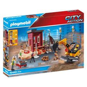 Playmobil - Μικρός Εκσκαφέας Με Ερπύστριες Και Δομικά Στοιχεία