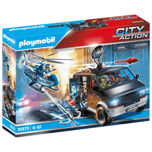 Playmobil - Αστυνομικό ελικόπτερο και ληστές με βαν