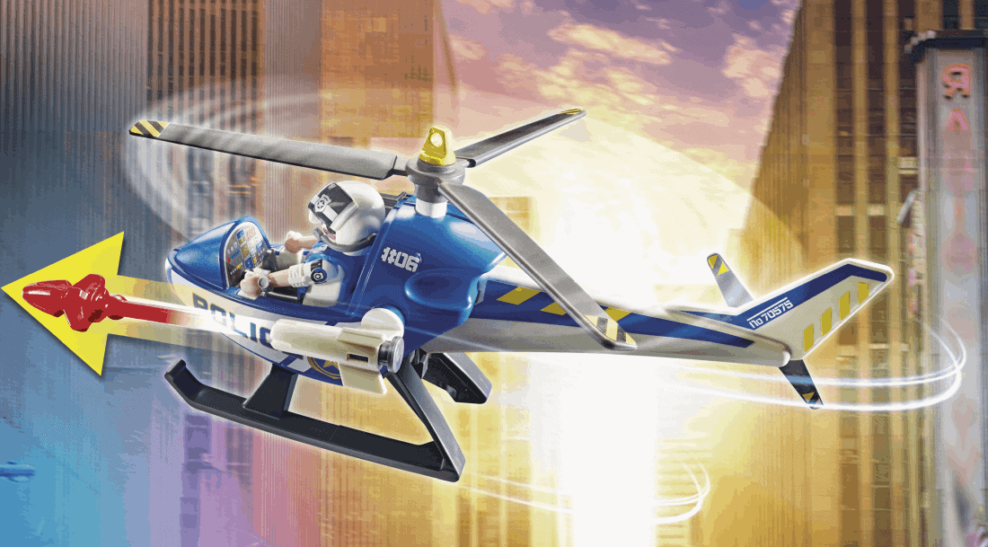Playmobil - Αστυνομικό ελικόπτερο και ληστές με βαν