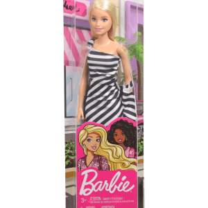 Barbie - Μοντέρνα Φορέματα Με Αξεσουάρ - Ριγέ Ασπρόμαυρο Φόρεμα