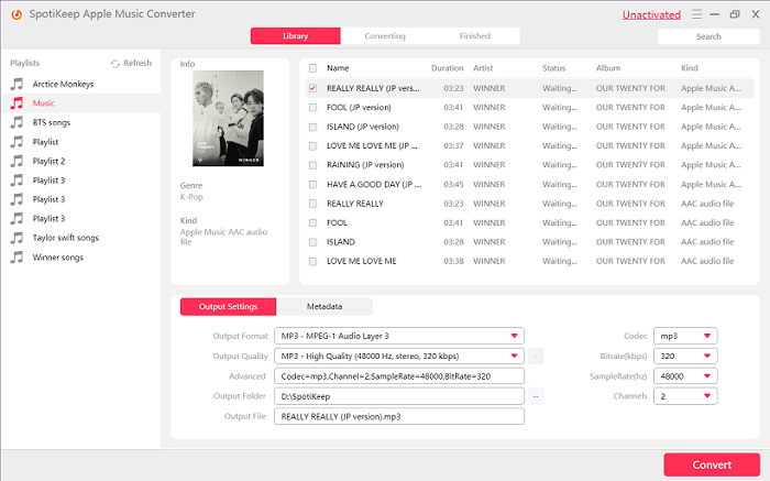 SpotiKeep Apple Music to MP3 Converter Converting