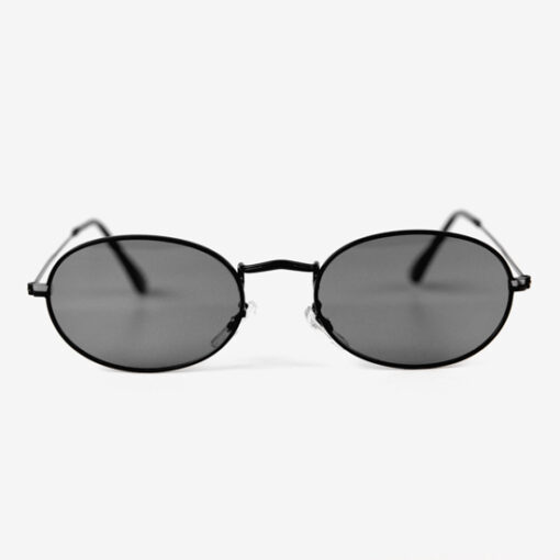 Black Oval Metal Sunglasses