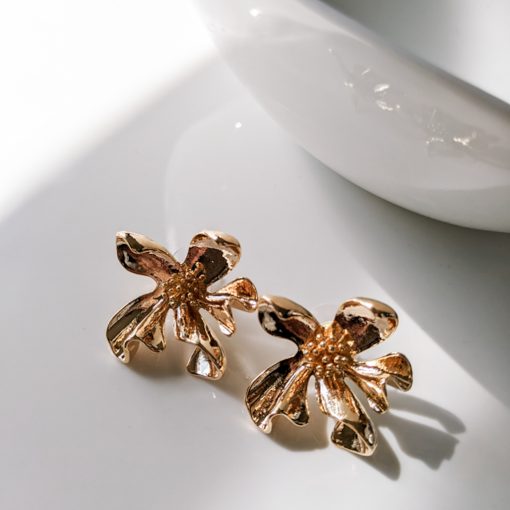 Gold Flower Luxury Earrings