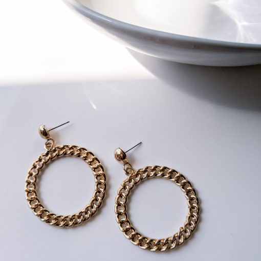 Gold Fashion Hoop Earrings