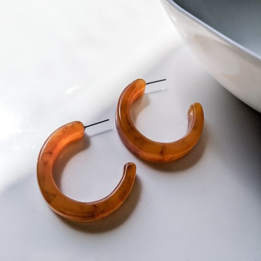 Orange C-Shape Fashion Earrings
